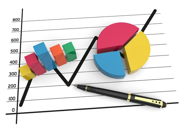 Financial business chart and graphs — Stock Photo, Image