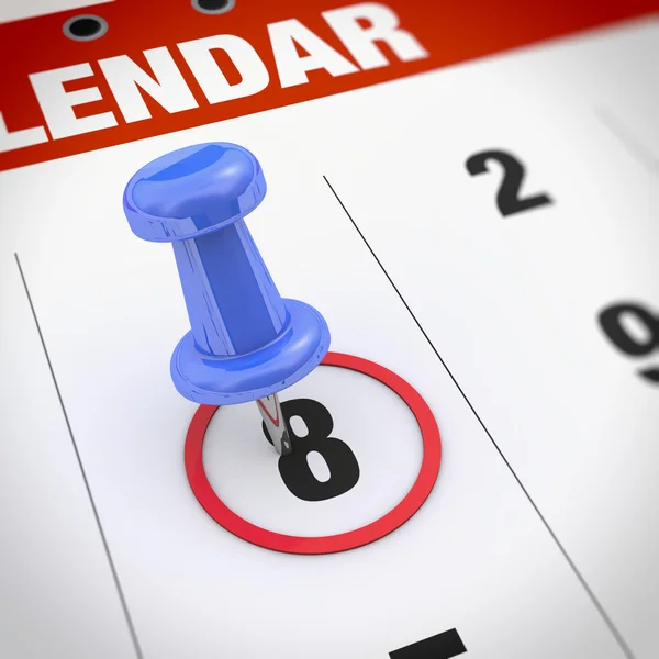 Calendar and pushpin — Stock Photo, Image