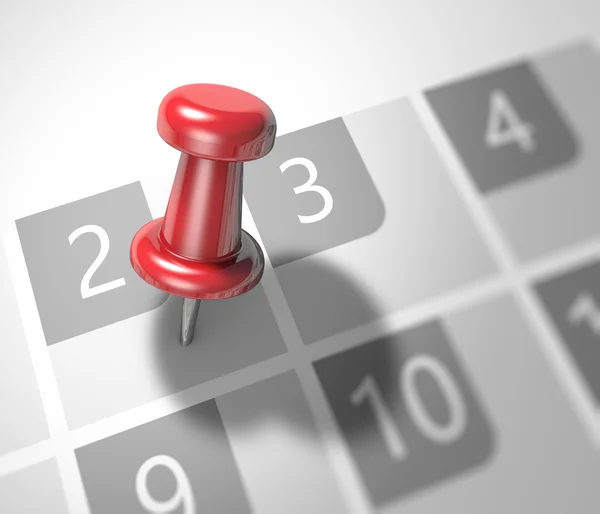 Calendar and pushpin — Stock Photo, Image