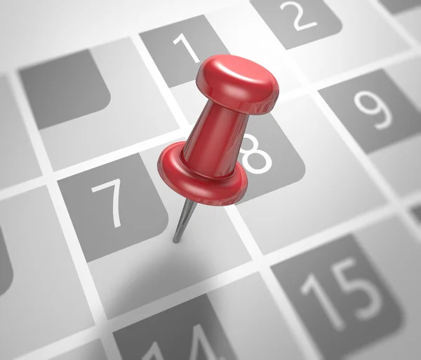 Calendar and pushpin — Stock Photo, Image