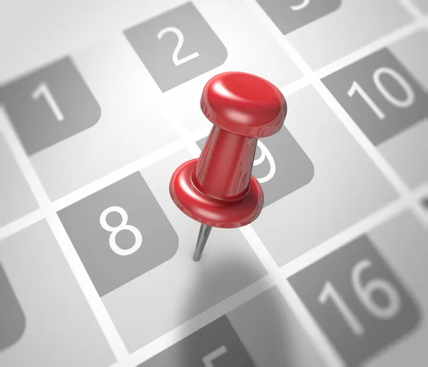 Calendar and pushpin — Stock Photo, Image