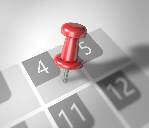 Calendar and pushpin — Stock Photo, Image