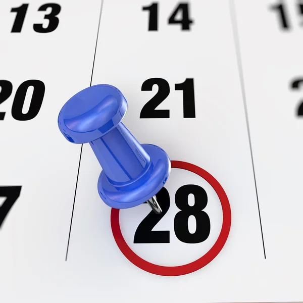 Calendario y pulsador — Foto de Stock