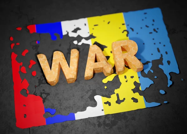 War Conflict Ukraine Russia Negotiations Warfare Render Concept Background Flags — Stock Photo, Image