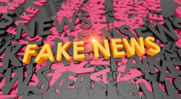 Highlighted Fake News typography for social and news media or marketing 3D concept. Can be used as illustrative for websites or other resources.