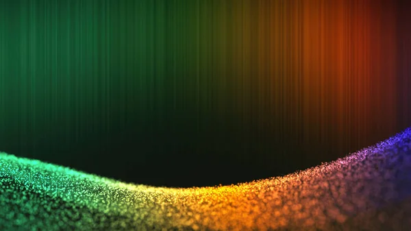 Christmas Glowing Rainbow Wave Dust Particles Modern Decoration Design Background — Stock Photo, Image