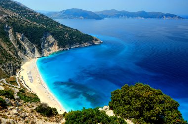 Exotic ionian beach Myrthos clipart