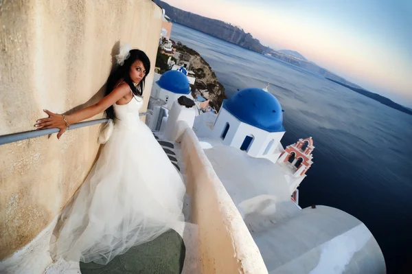 Noiva em Santorini — Fotografia de Stock