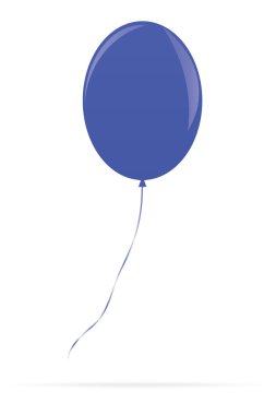 beyaz izole mavi balon