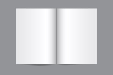 vektör boş dergi gri arka plan üzerine yayılmış