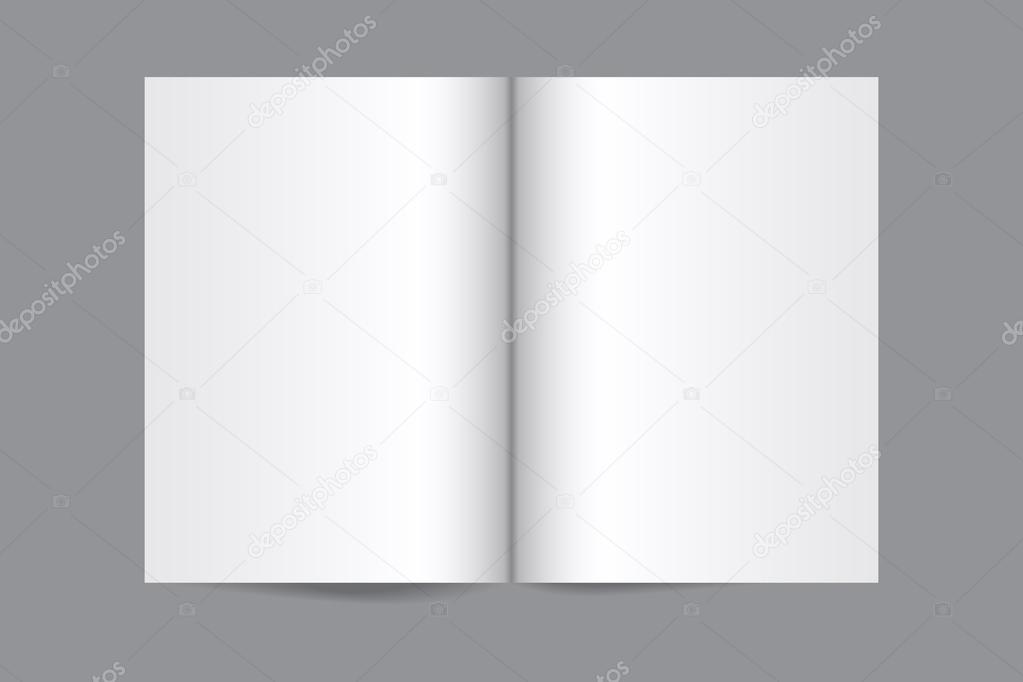 Vector blank magazine spread on gray background