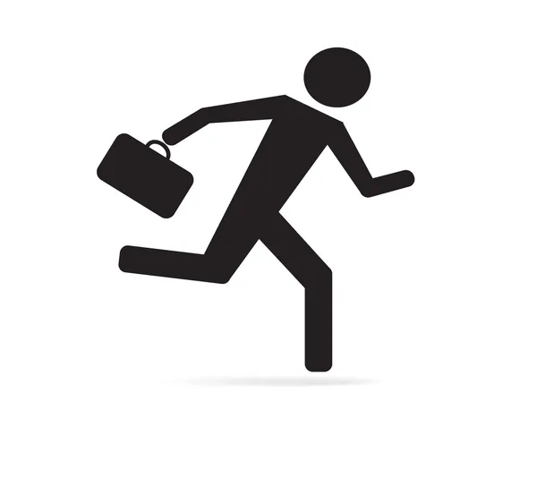 Abstracte zakenman lopend pictogram — Stockvector