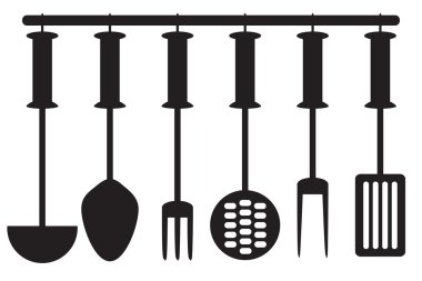mutfak araç koleksiyonu - siluet vektör