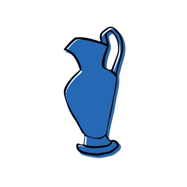 Vektör beyaz arkaplana antik Yunan vazoları veya çömlek karalamak