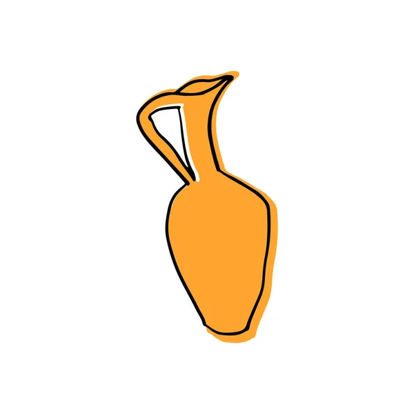 Vektor-Doodle altgriechische Vasen oder Keramik auf weißem Hintergrund — Stockvektor
