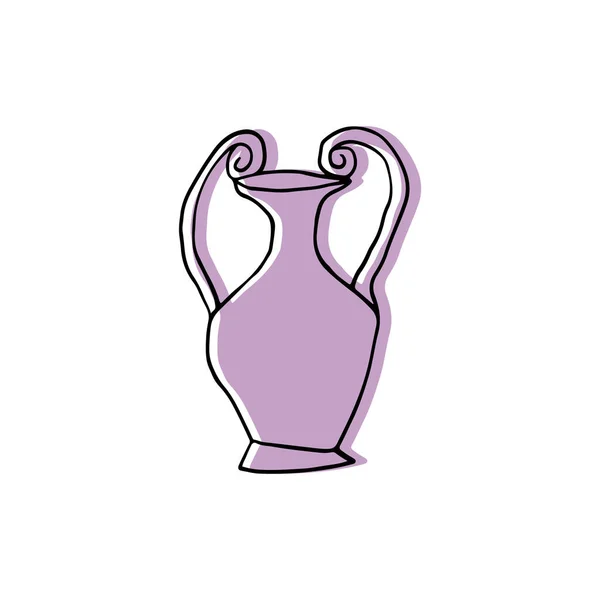 Vettore doodle antichi vasi greci o ceramiche su sfondo bianco — Vettoriale Stock