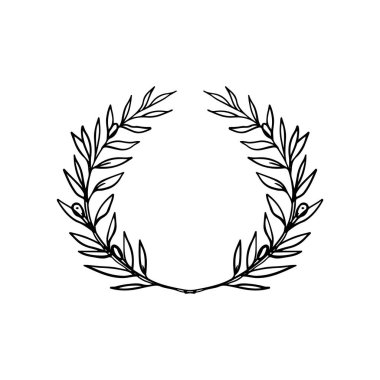 Antik Yunan zeytin çelengi çizimi