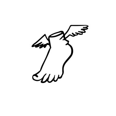 Beyaz arka planda izole edilmiş Antik Yunan heykelinin vektör saydam çizimi