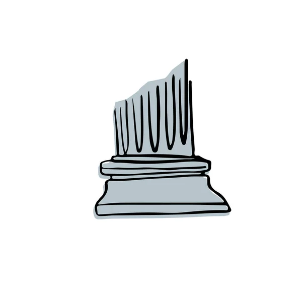 Siyah çizgili el beyaz arka planda izole edilmiş Antik Yunan sütun resimleriName