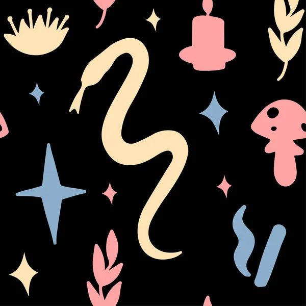 Çizgi, pastel, sallanan ve izole edilmiş mantarlarla kusursuz desen çiziyor.