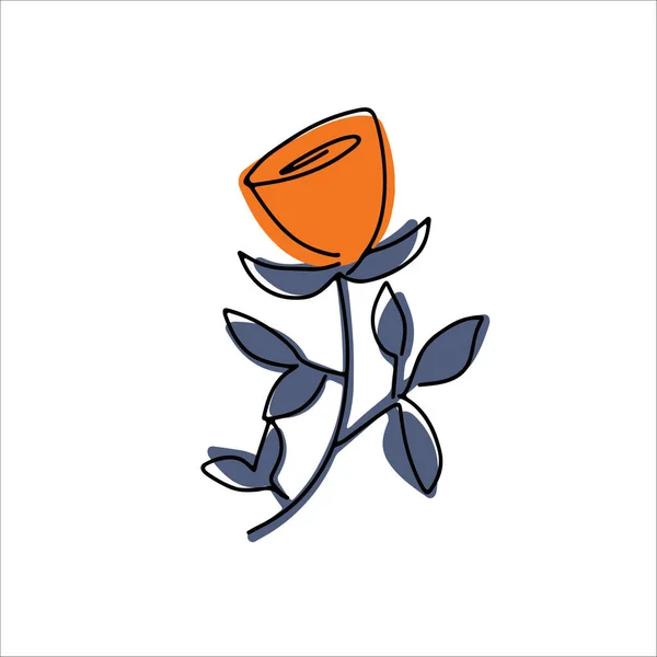 Vektör halk sanatı tarzı. Çiçek izole edilmiş Folkart illüstrasyonu