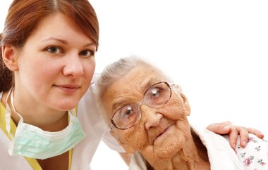 yaşlı bir kadın için tıbbi bakım