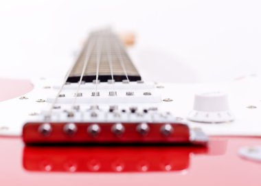 Close-up on an electric guitar clipart