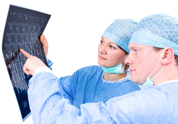 Doctor analyzing a magnetic — Stock fotografie