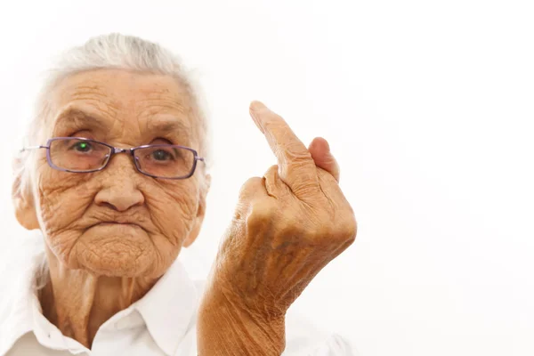 Angry ol woman — Stockfoto