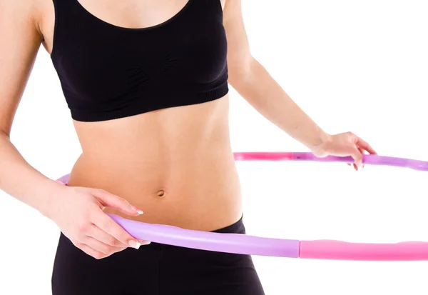 Woman holding hula hoop — Stock Photo, Image