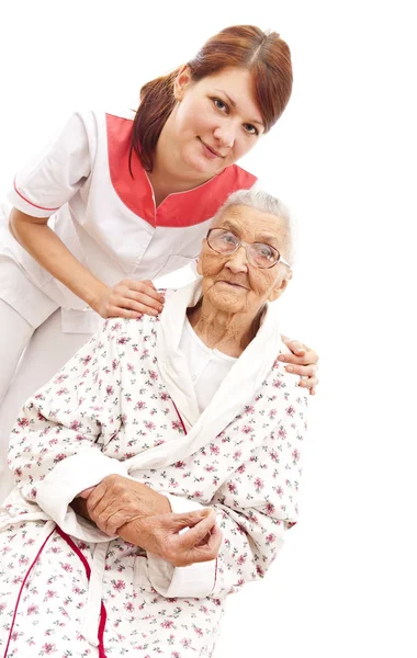 Cuidados médicos para uma mulher idosa Imagem De Stock