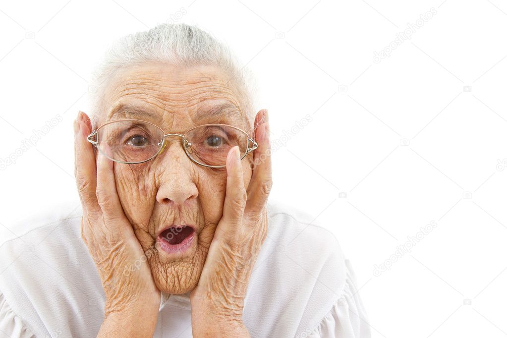 grandma with open mouth