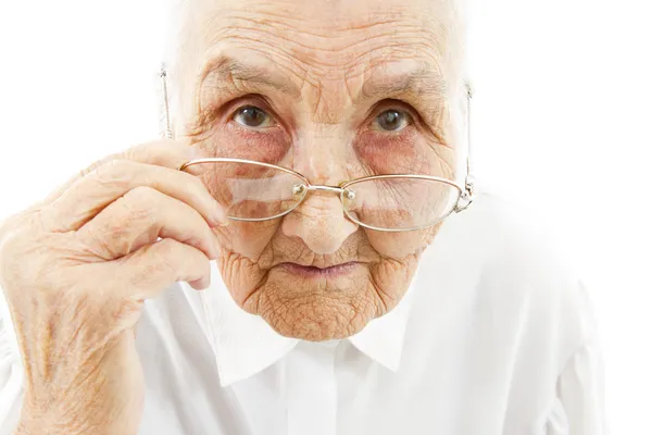 Großmutter mit Brille — Stockfoto