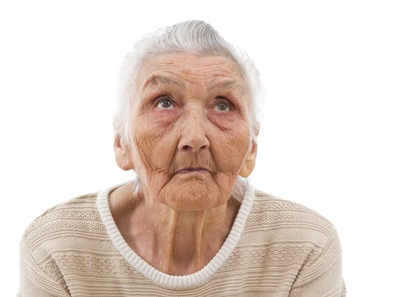 Nonna che sogna ad occhi aperti — Foto Stock