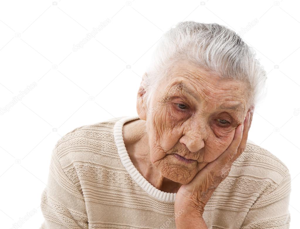 sad old lady