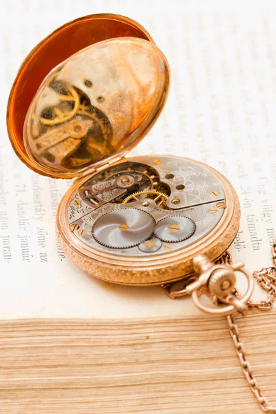 Relógio de bolso vintage aberto — Fotografia de Stock