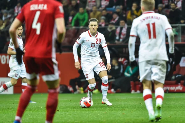 Advertência Polónia Novembro 2021 Copa Mundo Fifa 2022 Qualificação Match — Fotografia de Stock