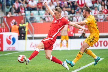 WROCLAW, POLAND - 1 Haziran 2022: UEFA Uluslar Ligi A Grubu 4. Aslında Adam Buksa.