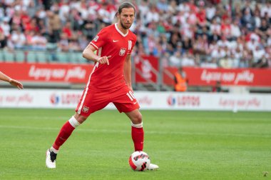 WROCLAW, POLAND - 1 Haziran 2022: UEFA Uluslar Ligi A Grubu 4. Aslında Grzegorz Krychowiak.