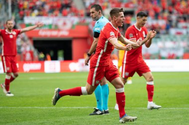 WROCLAW, POLAND - 1 Haziran 2022: UEFA Uluslar Ligi A grubu 4: Polonya - Galler 2: 1)