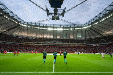 WARSZAWA, POLAND - 14 Haziran 2022: UEFA Uluslar Ligi A grubu 4. Hava görünümü