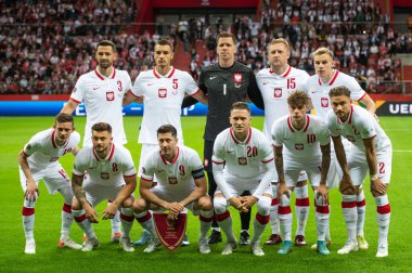 WARSZAWA, POLAND - 14 Haziran 2022: UEFA Uluslar Ligi A grubu 4. Polonya Takımı.