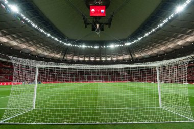 WARSZAWA, POLAND - 22 Eylül 2022: UEFA Uluslar Ligi A grubu 4. Ulusal Stadyumun hava manzarası