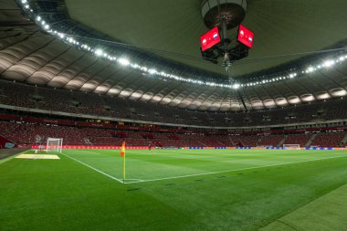 WARSZAWA, POLAND - 22 Eylül 2022: UEFA Uluslar Ligi A grubu 4. Ulusal Stadyumun hava manzarası