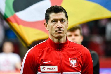WARSZAWA, POLAND - 22 Eylül 2022: UEFA Uluslar Ligi A grubu 4. Robert Lewandowski.
