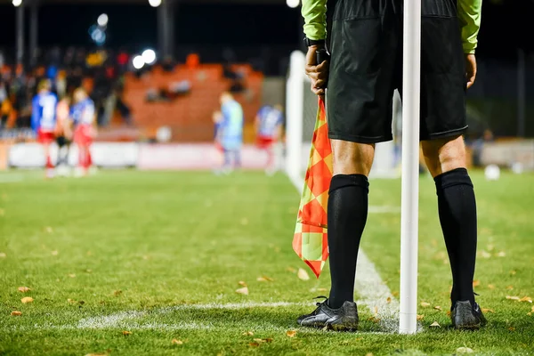 Árbitro Táctil Durante Partido Fútbol — Foto de Stock