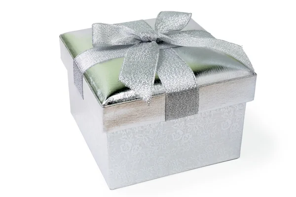 Stříbrné dárkové krabice — Stock fotografie