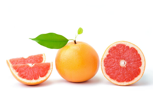 Ripe grapefruit with slices