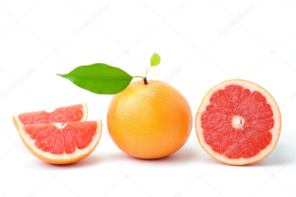 Ripe grapefruit with slices