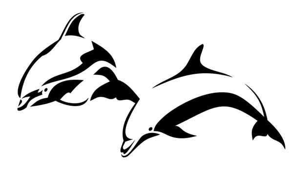 2 頭のイルカ — ストックベクタ